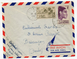 1950 - ENVELOPPE De PAPEETE (OCEANIE / TAHITI) Pour BESANCON - Cartas & Documentos