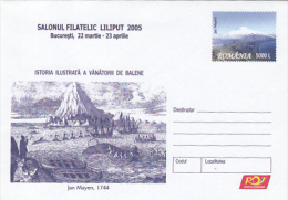 9466- WHALES HUNTERS ILLUSTRATED HISTORY, COVER STATIONERY, 2005, ROMANIA - Ballenas