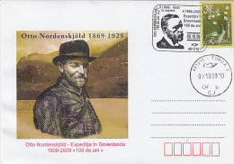 9584- OTTO NORDENSKJOLD, GREENLAND EXPEDITION, SPECIAL COVER, 2009, ROMANIA - Explorateurs