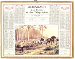 CALENDRIER GF 1928 - Transport Des Grumes En Foret - Grossformat : 1921-40