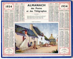 CALENDRIER GF 1934 - SAILLE Le Village (Loire Inférieure 44) (dessin De CH Rallé) - Imp Oberthur - Grossformat : 1921-40