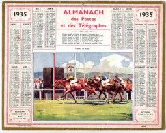 CALENDRIER GF 1935 - Courses Au Galop Chevaux - Imp Oberthur - Grand Format : 1921-40