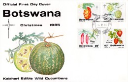 Botswana - 1985 Christmas Edible Wild Cucumbers FDC # SG 586-589 , Mi 368-371 - Botswana (1966-...)