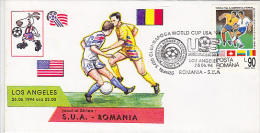 USA'94 SOCCER WORLD CUP, USA- ROMANIAN GAME, SPECIAL COVER, 1994, ROMANIA - 1994 – Stati Uniti