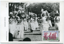 WALLIS ET FUTUNA CARTE MAXIMUM DU N°158A DANSEUSES  OBLITERATION MATA-UTU 4 JANV 1961 - Maximum Cards