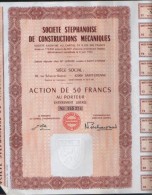 ACTION DE 50 FRANCS- SOCIETE STEPHANOISE DE CONSTRUCTION MECANIQUES - Textil