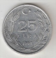 Turkye  25 Lira   1987 Km  975  Xf+ - Turkije