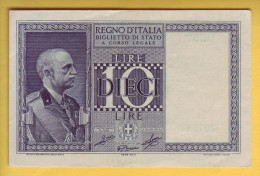 ITALIE - Billet De 10 Lire. 1939-44. Pick: 25c. Presque NEUF - Regno D'Italia – 10 Lire