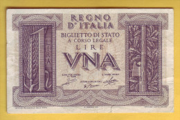 ITALIE - Billet De 1 Lira. 14-11-1939. Pick: 26. SUP - Regno D'Italia – 1 Lira