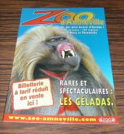 Publicité En Carton Avec Chevalet Zoo D´Amnéville Les Géladas Primates Singes - Paperboard Signs