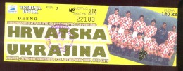 Football Soccer  CROATIA  Vs UKRAINE Ticket  29.10. 1997.. FIFA WORLD CUP 1998.  Qall. - Eintrittskarten