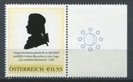 103 AUTRICHE - W. A. Mozart - Masonic Franc Maconnerie - Timbre Personnalise Neuf Sans Charniere - Franc-Maçonnerie