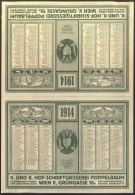 AUSTRIA - POPELBBAUM - CALENDARS - WIEN - 1914 - Groot Formaat: 1901-20