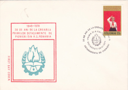 111 SCOUT,PIONEERS DETACHMENT,30 YEARS ,COVER FDC ,1979,ROMANIA - Covers & Documents