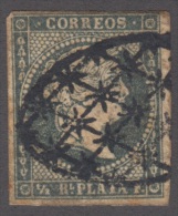1856-12 * CUBA ESPAÑA SPAIN. ANTILLAS. ISABEL II. 1856. ANT.4. ½ Rs VERDE OLIVA. PAPEL GRUESO. OLIVE GREEN. - Prefilatelia
