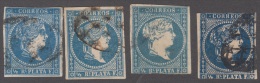 1857-45 * CUBA ESPAÑA SPAIN. ANTILLAS. ISABEL II. 1857. ANT.7. ½ Rs SEGUNDO Y TERCER MOLDE. COLORES DIFERENTES. - Voorfilatelie