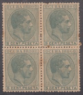 1880-35 * CUBA ESPAÑA SPAIN. ANTILLAS. ALFONSO XII. 1880. Ed.56. 5c. MNH. GOMA ORIGINAL. ORIGINAL GUM. BLOCK 4. - Voorfilatelie