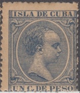 1894-11 CUBA ESPAÑA SPAIN. ANTILLAS. ALFONSO XIII. 1894. Ed.136. 1c. AZUL. MNH. - Préphilatélie