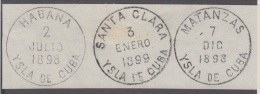 1898-43 * CUBA ESPAÑA SPAIN. ANTILLAS. ALFONSO XIII. AUTONOMIA. 1898. MUESTRA DE MARCAS POSTALES FALSIFICADAS. - Prefilatelia