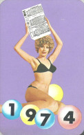 GAMBLING * LOTTERY * FOOTBALL POOL * WOMAN * GIRL * EROTIC * SEXY * CALENDAR * Sportfogadas 1974 * Hungary - Petit Format : 1971-80