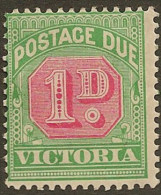 VICTORIA 1895 1d Postage Due SG D12 HM #JQ162 - Nuovi