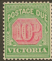 VICTORIA 1895 10d Postage Due SG D17 HM #JQ163 - Neufs