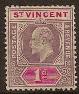 ST VINCENT 1904 1d KEVII SG 86 HM #KS42 - St.Vincent (...-1979)