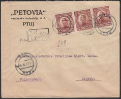 Yugoslavia 1923, Cover Ptuj To Zagreb W./postmark Ptuj - Lettres & Documents