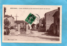 MONTAGNAC  -rue Des écoles Laïques De Garçons --beau Plan Animé  - -a Voyagé En 1908 - Montagnac