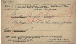 HONGRIE - 1896 - CARTE ENTIER Avec REPIQUAGE PRIVE De BUDAPEST Pour PARIS - Interi Postali