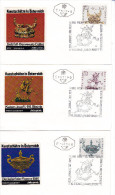 Fdc Autriche, Osterreich, Trois PJ 1971, Deckelschale, Kaiser Josef Und Salzfass - Porcelain