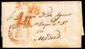 CACERES PREF. - MORALEJA PE 3 R - 1851 CARTA CIRC. A MADRID - ...-1850 Vorphilatelie