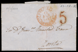 CACERES PREF. - TRUJILLO PE 7 R - 1849 CARTA CIRC. A ZORITA - PORTEO 5 - ...-1850 Voorfilatelie