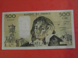 Billet Français 500 Francs Pascal 1990 - 500 F 1968-1993 ''Pascal''