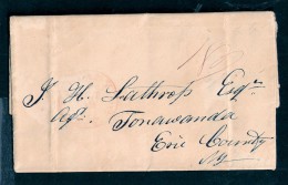 080453 STAMPLESS COVER - ALBANY/OCT 18/NY - 1839   TO TONAWANDA, ERIE COUNTY, NY - [$300 ACCEPTANCE] - …-1845 Prephilately