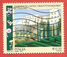 ITALIA REPUBBLICA USATO - 2013 - Parchi Giardini Orti Botanici - Giardini Trauttmansdorff Merano - € 0,70 - S. 3386 - 2011-20: Oblitérés