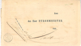 20 MEI 1870 Burgemeestersbrief Met Langstempel DALFSEN Via Zwolle Naar Ambtsommen - Storia Postale