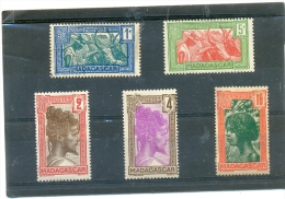 1930 MADAGASCAR Y & T N° 161A 162 163 164 165  ( * ) 5 Différents - Oblitérés