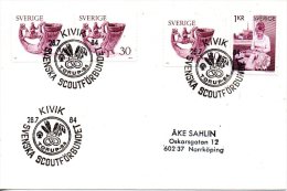 SUEDE. Enveloppe Commémorative Ayant Circulé En 1984. Scoutisme. - Covers & Documents