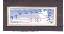 Vignette  **  Type Oiseaux De Jubert  (valeur Faciale 2 Fr 50) 40  25/03 - 1990 « Oiseaux De Jubert »