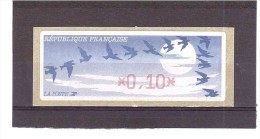 Vignette  **  Type Oiseaux De Jubert  (valeur Faciale 0fr10) 38  25/03 - 1990 « Oiseaux De Jubert »