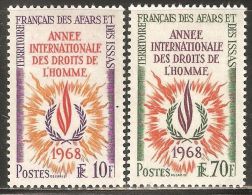 Afars And Issas 1968 Mi# 16-17 ** MNH - International Human Rights Year - Unused Stamps