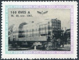 Hungary Ungarn Hongrie Poster Vignette Label Cinderella Railway Eisenbahn Chemin De Fer TRAIN Diesel Locomotive 1961 - Treni