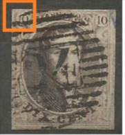 6 Obl  24 BXL  Retouche Coin Sup. Gauche - 1851-1857 Médaillons (6/8)