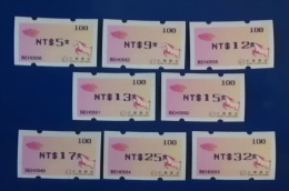 Blue Imprint Set Of 8 2014 ATM Frama Stamp--Gallant Horse & Auspicious Cloud- Chinese New Year Unusual - Fouten Op Zegels