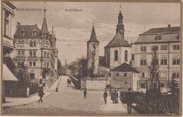 Goldrand AK Reichenberg Liberec Altstadt Schloßplatz Schloß Zamek Namesti Zamecke Felberova Gutenbergova Gutenbergstraße - Sudeten