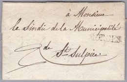 Heimat VD MORGES 1827-05-01 Vorphilabrief Nach St. Sulpice - ...-1845 Préphilatélie