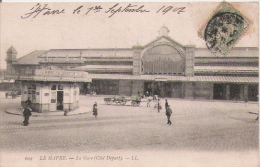 LE HAVRE 609 LA GARE (COTE DEPART) 1907 - Bahnhof