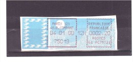 Vignette Type Papier Carrier  (paris 121 48 R Compans) 26  25/02 - 1985 Papier « Carrier »