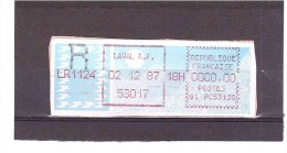 Vignette Type Papier Carrier  (laval R.P) 21  25/02 - 1985 « Carrier » Paper